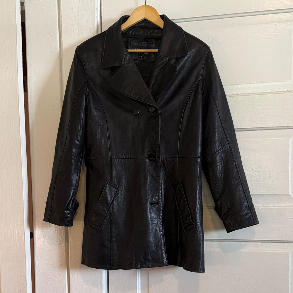 Kasper Women's Classic Black Leather Jacket